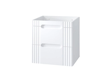 Szafka pod umywalkę Fiji White 60 cm biała nowoczesny design szafki z szufladami stylowe ryflowanie na frontach frezowane uchwyty