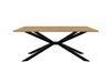 Stół Tennes 90x185 cm dąb artisan / czarny komfortowy w użytkowaniu stół do jadalni prosty blat nowoczesna metalowa podstawa