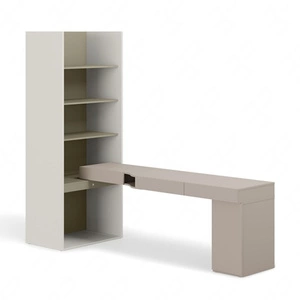 Zestaw mebli Woow clay grey / szampański / eukaliptus prawy praktyczny zestaw mebli idealny dla nastolatka lub do aranżacji biura