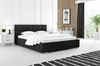 Łóżko tapicerowane Costa 140x200 czarne stylowe łóżko z pojemnikiem na pościel wygodny zagłówek zachwyca eleganckim designem