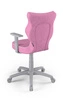 Krzesło do biurka Duo różowe dopasowane do wzrostu 159-188 cm profilowane siedzisko regulowane podłokietniki łatwo czyszcząca tkanina