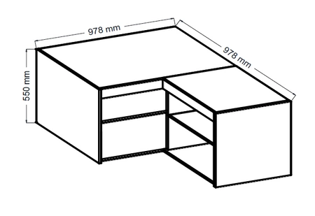 Nadstawka do szafy narożnej Rene dąb olejowany funkcjonalna szafka powiększy miejsce do przechowywania ubrań obuwia i dodatków