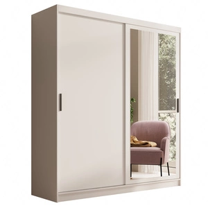 Szafa przesuwna z lustrem Hailey 180 cm biała prosta forma i minimalistyczny wygląd szafa idealnie wpasuje się do każdego wnętrza