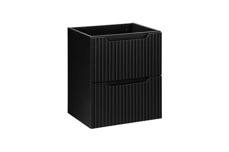 Szafka pod umywalkę Nova 50 cm czarna eleganckie pionowe frezowanie na frontach szafki do łazienki pojemne szuflady