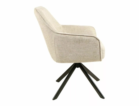 Krzesło tapicerowane Notti Brego jasny beż nowoczesne krzesło obrotowe z metalowymi nogami stylowe krzesło kubełkowe