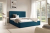 Łóżko tapicerowane Togo 160x200 granatowe eleganckie i funkcjonalne łóżko do sypialni gustowne pionowe przeszycia na wezgłowiu