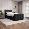 Łóżko kontynentalne Kansas 90x200 czarne w nowoczesnym skandynawskim stylu z tapicerowanym zagłówkiem oraz zanóżkiem