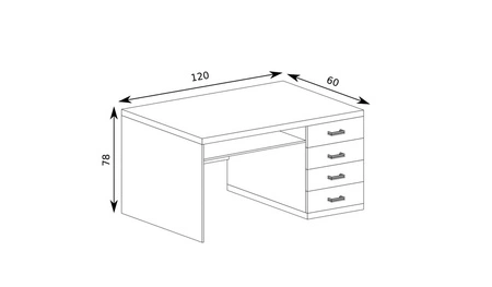 Biurko Natural 120 cm dąb ribbeck solidne i bardzo wytrzymałe biurko z szufladami doskonały wybór do pokoju młodzieżowego lub biura