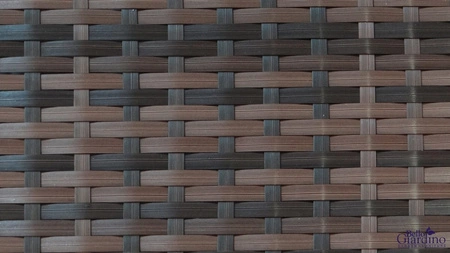 Zestaw mebli ogrodowych Comodo brązowy stylowy design gustowny komplet mebli z sofą i stolikiem do przydomowej strefy wypoczynku