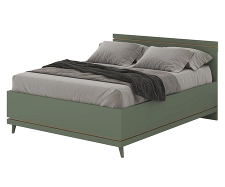 Łóżko Scandia 160x200 cm zielone nowoczesny styl idealne łóżko na wysokich nogach z wysokim zagłówkiem do sypialni lub pokoju młodzieżowego