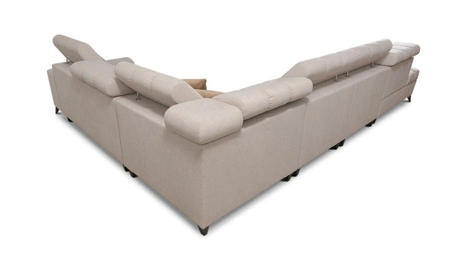 Narożnik z funkcją spania Bolmso XII zielony lewostronny nowoczesny design narożnik zapewnia komfort obszerne pojemniki na pościel