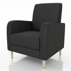 Fotel Borde czarny stylowy fotel o klasycznym i minimalistycznym designie doskonały do salonu pokoju dziennego oraz sypialni