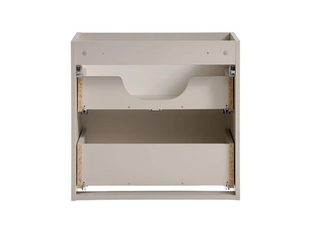 Szafka pod umywalkę Viva 60 cm beżowa nowoczesny design fronty szafki do łazienki z nietuzinkowym frezowaniem w kształcie jodełki