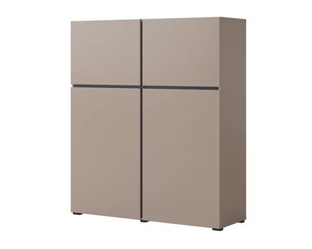 Komoda wysoka Cross 119 cm ciemny beżowy nowoczesny design idealna komoda do salonu sypialni lub biura prosta forma