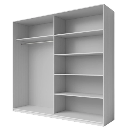 Szafa przesuwna Galaxy 221 cm abisko ash pojemna szafa z lustrem w nowoczesnej formie wyposażona w aluminiowe prowadnice drzwi