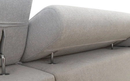 Narożnik z funkcją spania Flavio czarny prawostronny komfortowy elegancki narożnik z dostawką otwierany barek w boczku mebla