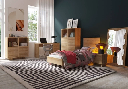 Komoda szeroka Noma 201 cm dąb riviera elegancka stylistyka prosta forma mebla wpisująca się w każde wnętrze fronty komody z systemem push to open