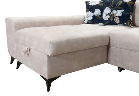 Narożnik z funkcją spania Buffalo VIII brązowy lewostronny wysokiej klasy narożnik do salonu z pojemnikami wysoka jakość wykonania