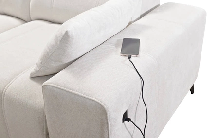 Narożnik z funkcją spania Penejos IV Lux zielony lewostronny stylowy narożnik rozkładany z komfortowym wysuwanym podnóżkiem