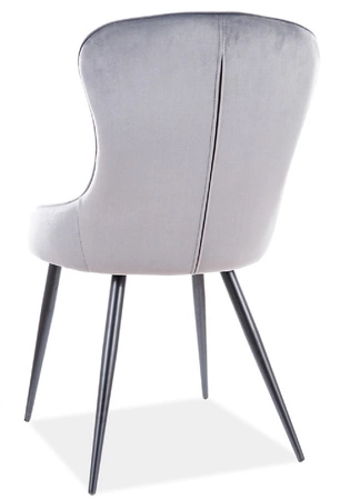 Krzesło tapicerowane Lotus 45x44 cm szare nowoczesne oraz funkcjonalne krzesło do jadalni z metalowymi nogami