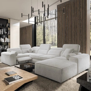 Narożnik z funkcją spania Viano IV Lux szary popiel prawostronny designerski narożnik z wysuwanym podnóżkiem duży pojemnik na pościel