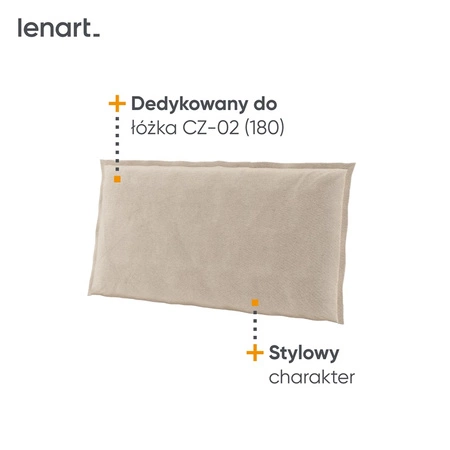 Tapicerowany zagłówek do łóżka Cozy beżowy funkcjonalny i wygodny dodatek do łóżka 180x200 cm staranne wykończenie