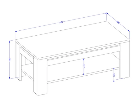 Stolik kawowy Tudor 120 cm dąb samdal / czarny wytrzymały odporny blat idealny stolik do każdej aranżacji