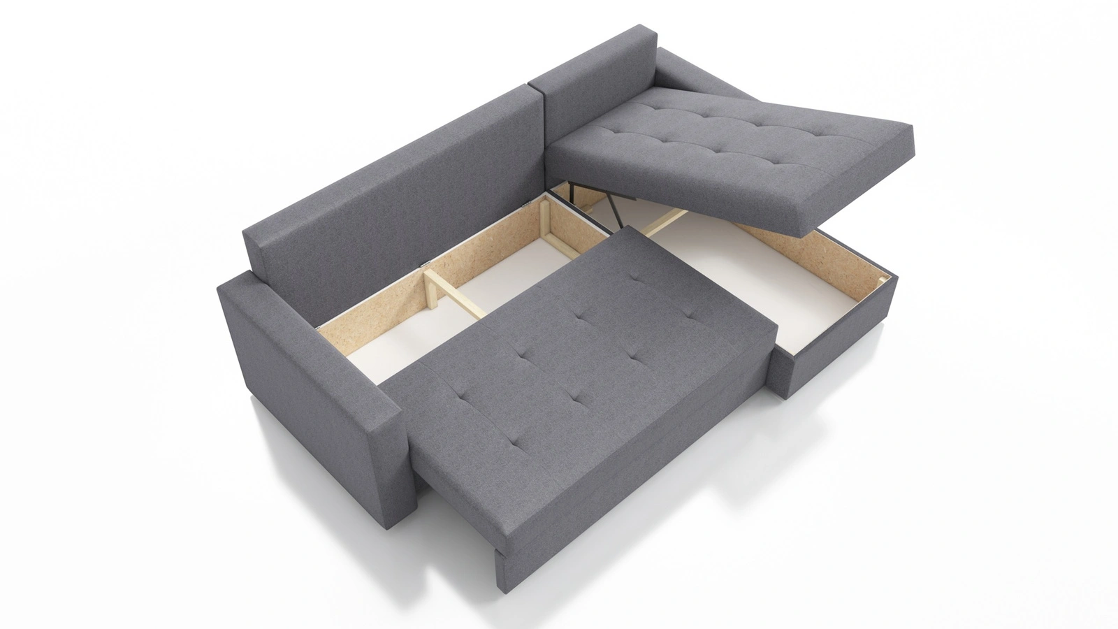 Narożnik z pojemnikiem na pościel Fasti Bis Narożnik rozkładany