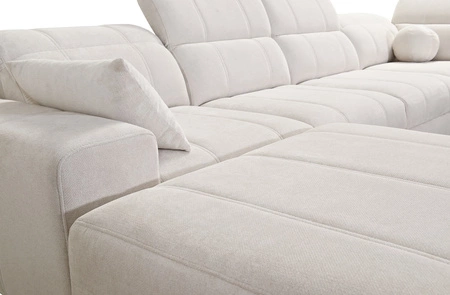 Narożnik z funkcją spania Penejos VIII zielony lewostronny stylowy narożnik rozkładany wykonany z wytrzymałej tkaniny