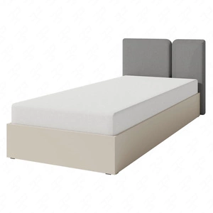 Łóżko Paguro 90x200 cm z pojemnikiem beż piaskowy idealne do pokoju dziecka z tapicerowanym zagłówkiem