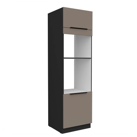 Słupek kuchenny Fiuggi Bl 60 DPM-210 2F szafka do zabudowy mikrofali i piekarnika fronty wykonane w technologii anti fingerprint