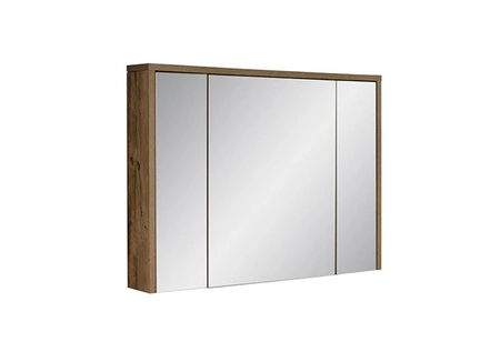 Zestaw mebli łazienkowych Hampton dąb huton / ciemny beton stylowe szafki łazienkowe o prostej formie podkreślone kontrastową kolorystyką