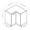Szafka kuchenna narożna Zova 79x79 DRP biały / jasny szary frezowany uchwyt szafka odporna na działanie wilgoci i uszkodzenia
