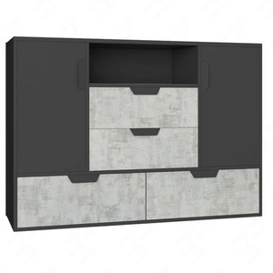 Komoda z szufladami Nano 120 cm grafit / enigma bezproblemowe korzystanie i trwałość stylowy oraz funkcjonalny dodatek do gabinetu i pokoju nastolatka