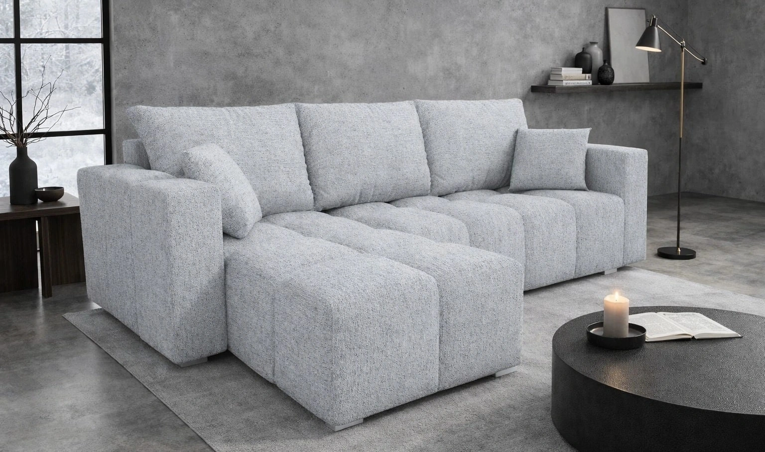 Narożnik z funkcją spania Linco Narożniki do salonu Nowoczesne narożniki rozkładane do pokoju dziennego