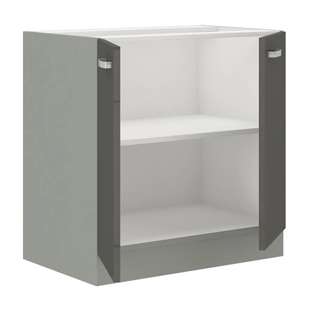 Zestaw mebli kuchennych narożny Grey 260x270 cm fronty w połysku styl szafek dopasuje się do wnętrza każdej kuchni