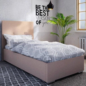 Łóżko tapicerowane Burgos 90x200 pudrowy róż z zagłówkiem w nowoczesnym stylu idealne do pokoju młodzieżowego lub małej sypialni