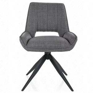 Krzesło tapicerowane Tello szare nowoczesne krzesło obrotowe z metalowymi nogami krzesło glamour