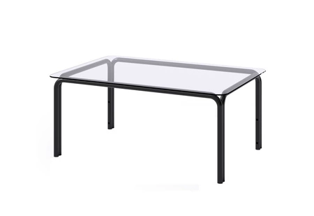 Stolik ogrodowy Wenecja 60x90 cm grafitowy minimalistyczny design trwały i solidny stolik na tarasy lub balkony szklany blat