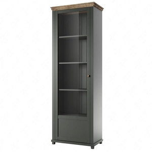 Witryna Evora 71 cm butelkowa zieleń / dąb lefkas lewa zachwyci miłośników wyrazistych wnętrz idealna do salonu oraz jadalni