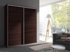 Szafa przesuwna Grande 204 cm dąb sonoma czekolada nowoczesna szafa z lustrem wyposażona w aluminiowe prowadnice drzwi