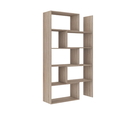 Regał wysoki Carl dąb sonoma jasny idealny regał do biura gabinetu lub pokoju nastolatka z możliwością rozsunięcia