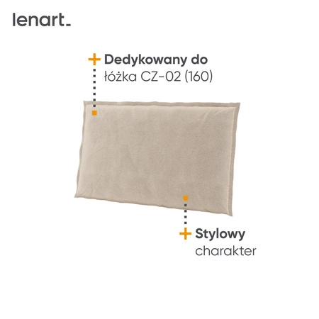 Tapicerowany zagłówek do łóżka Cozy beżowy funkcjonalny i wygodny dodatek do łóżka 160x200 cm staranne wykończenie