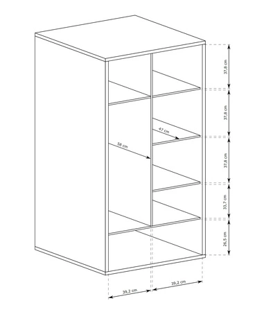 Szafa Fonti 86 cm dąb karmel nowoczesny design mebla drzwi szafy ozdobione dekorem jodełki czarne uchwyty krawędziowe pojemna szuflada