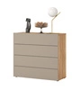 Komoda z szufladami Impressio 100 cm dąb mauvella / ciemny beżowy komoda w nowoczesnym stylu funkcjonalna i pojemna komoda do salonu lub sypialni