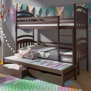 Łóżko piętrowe Adaś 3 osobowe 90x190 cm idealne do pokoju dziecka oszczędza metraż zajmuje przestrzeń łóżka pojedynczego