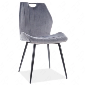 Krzesło tapicerowane Arco 43x51 cm szare nowoczesne oraz funkcjonalne krzesło z metalowymi nogami