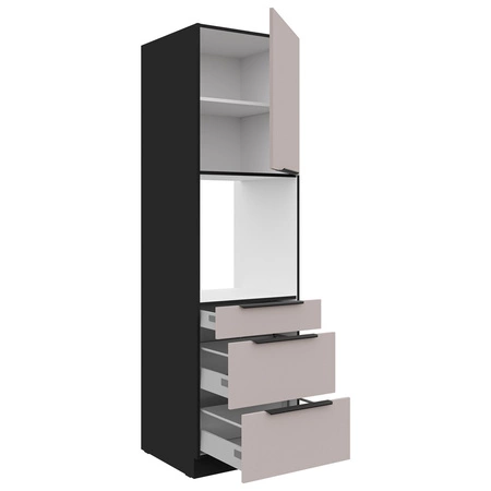 Słupek kuchenny Tarraco 60 DPS-210 3S 1F szafka z szufladami do zabudowy piekarnika odporna na działanie wilgoci metalowe uchwyty