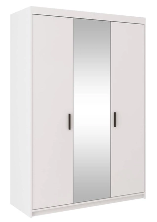 Szafa z lustrem Rene 133 cm biała nowoczesny design oraz obrzeża wykończone ABS