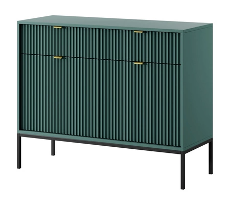Komoda z szufladami Lovro 104 cm pastelowy zielony nowoczesny design zachwyci miłośników wyrazistych wnętrz